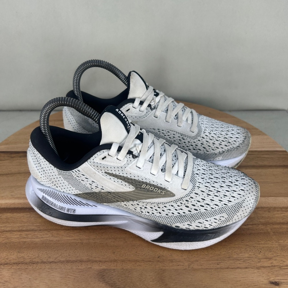 Brooks Adrenaline GTS 24 Womens Size 6 B White Black Running Shoes 1204261B126